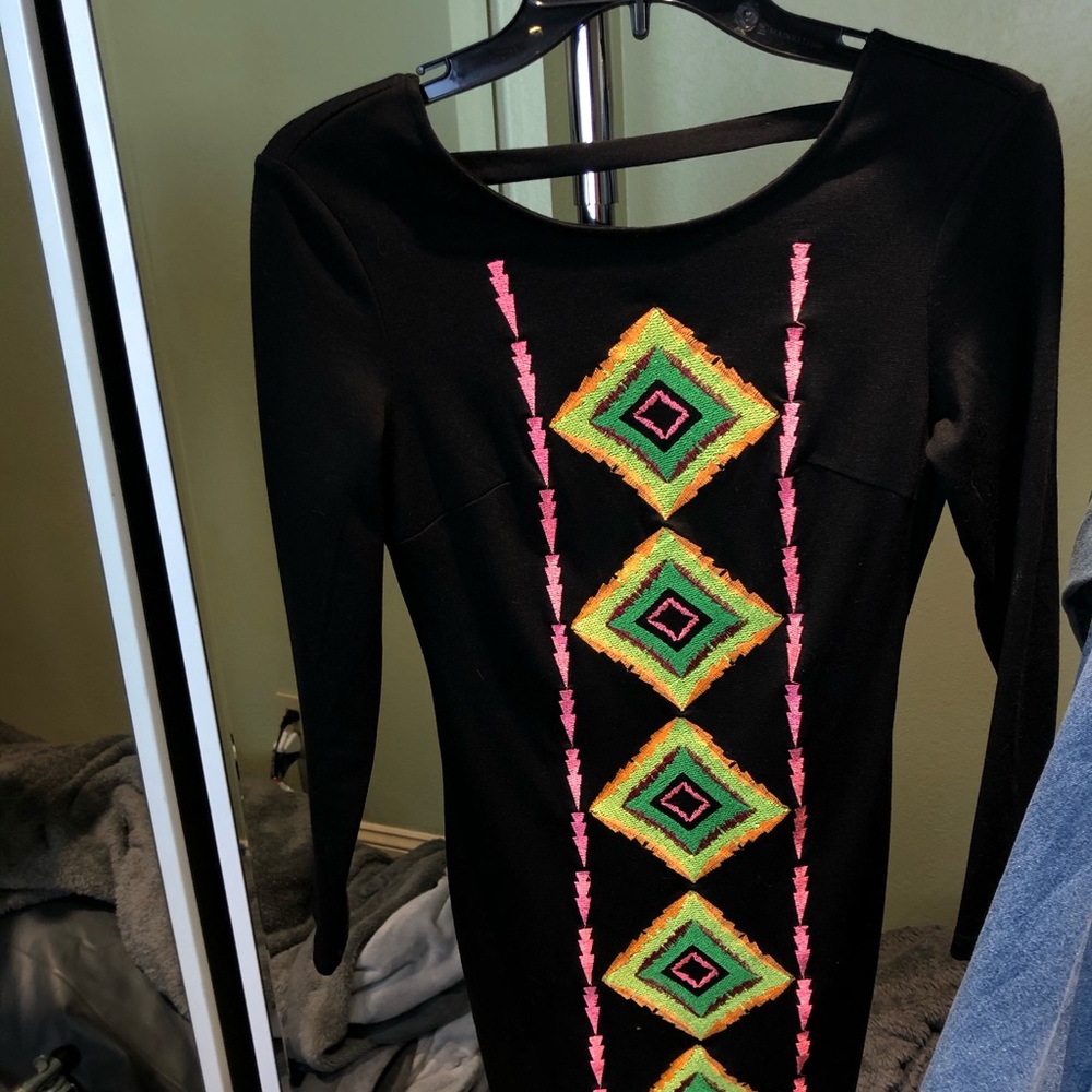 LF bodycon party dress tribal pattern